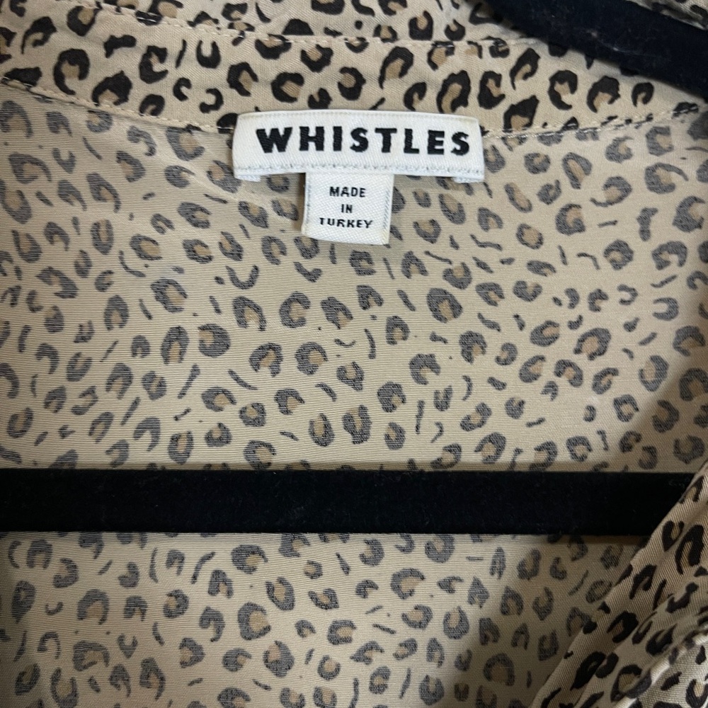 Whistles Womens Dress Size Medium Tan Leopard Print V Neck Short Sleeve Mini - Picture 8 of 10